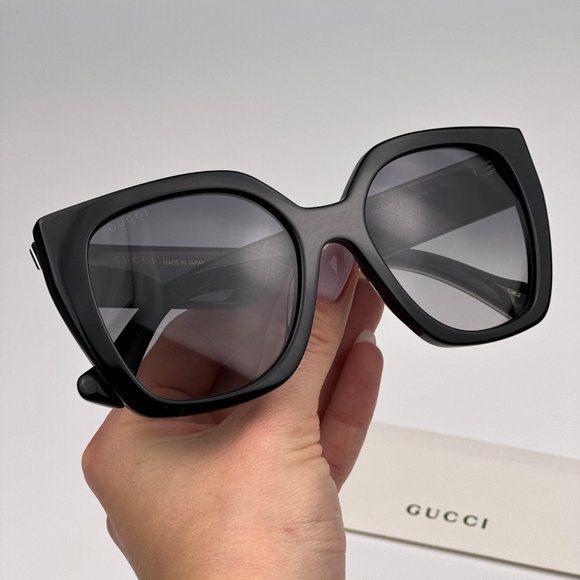Gucci GG1300S 004 Sunglasses Black Gray Gradient Square Women GG 1300S main image 12